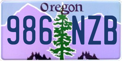 OR license plate 986NZB