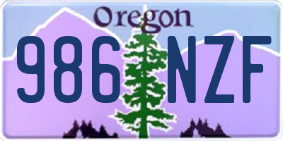 OR license plate 986NZF