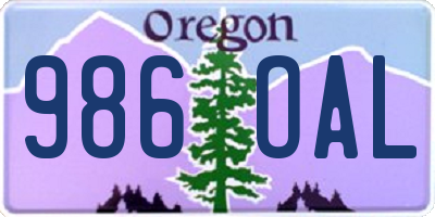 OR license plate 986OAL