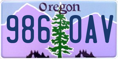 OR license plate 986OAV