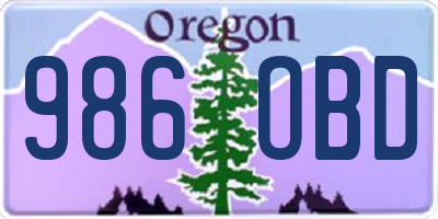 OR license plate 986OBD