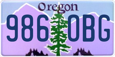 OR license plate 986OBG