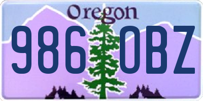 OR license plate 986OBZ