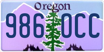 OR license plate 986OCC