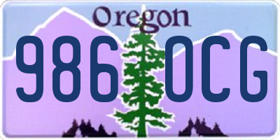 OR license plate 986OCG