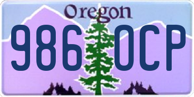 OR license plate 986OCP