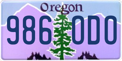 OR license plate 986ODO