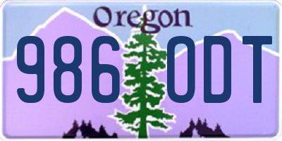 OR license plate 986ODT