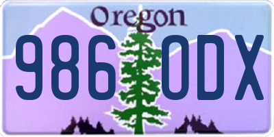 OR license plate 986ODX