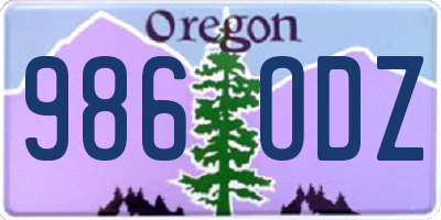 OR license plate 986ODZ
