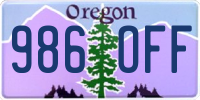 OR license plate 986OFF