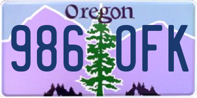 OR license plate 986OFK