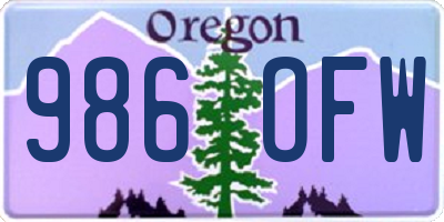 OR license plate 986OFW