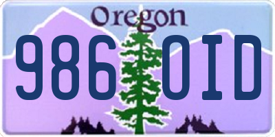 OR license plate 986OID