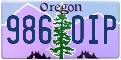 OR license plate 986OIP