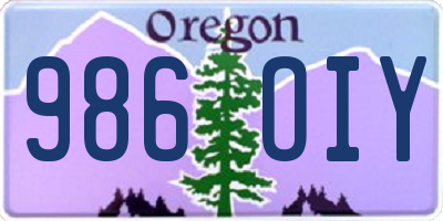 OR license plate 986OIY