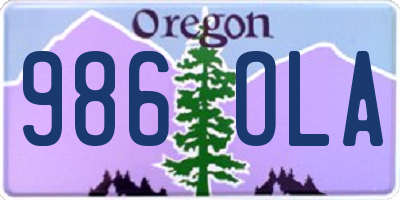 OR license plate 986OLA