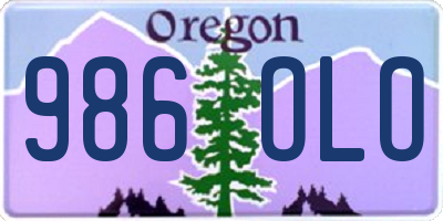 OR license plate 986OLO