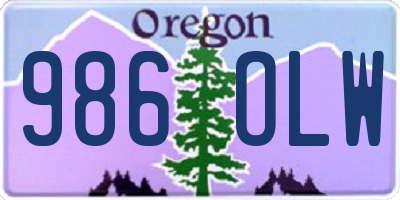 OR license plate 986OLW