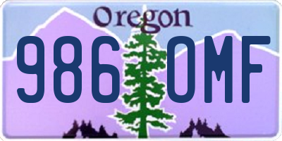 OR license plate 986OMF