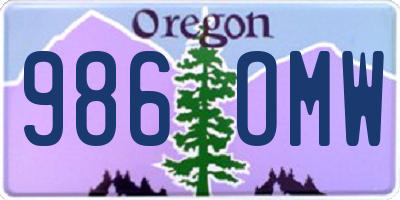 OR license plate 986OMW