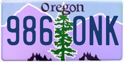 OR license plate 986ONK