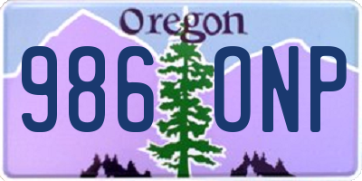 OR license plate 986ONP
