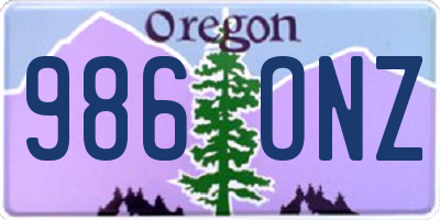 OR license plate 986ONZ