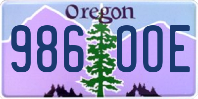 OR license plate 986OOE