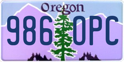 OR license plate 986OPC