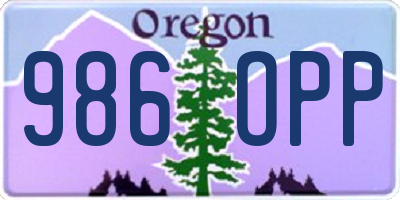 OR license plate 986OPP
