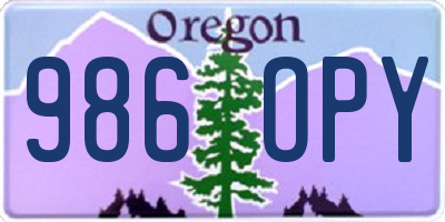 OR license plate 986OPY