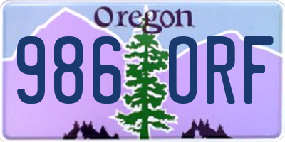 OR license plate 986ORF
