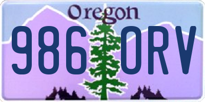 OR license plate 986ORV