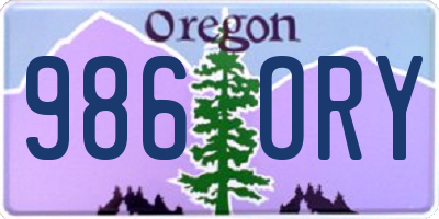 OR license plate 986ORY