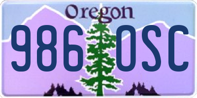 OR license plate 986OSC