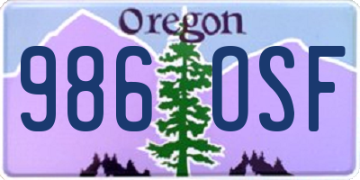 OR license plate 986OSF