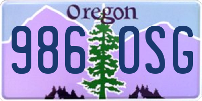 OR license plate 986OSG