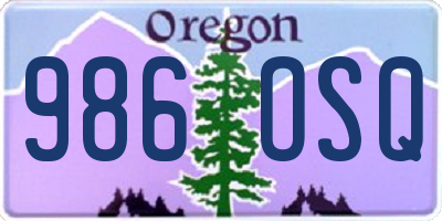 OR license plate 986OSQ
