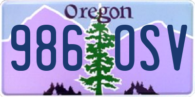 OR license plate 986OSV