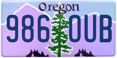 OR license plate 986OUB