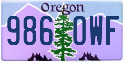 OR license plate 986OWF