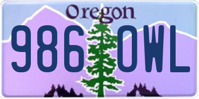 OR license plate 986OWL