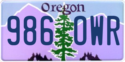 OR license plate 986OWR