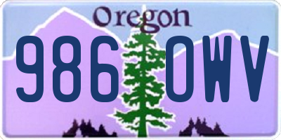 OR license plate 986OWV