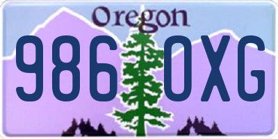 OR license plate 986OXG