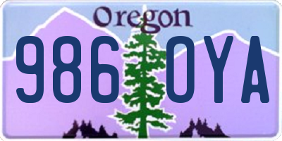 OR license plate 986OYA