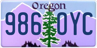 OR license plate 986OYC