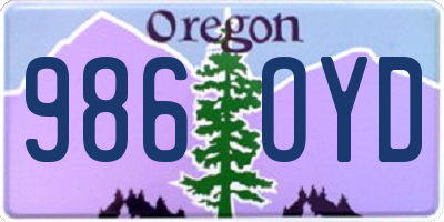 OR license plate 986OYD