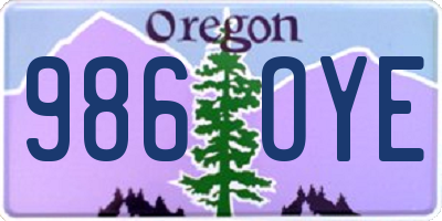 OR license plate 986OYE